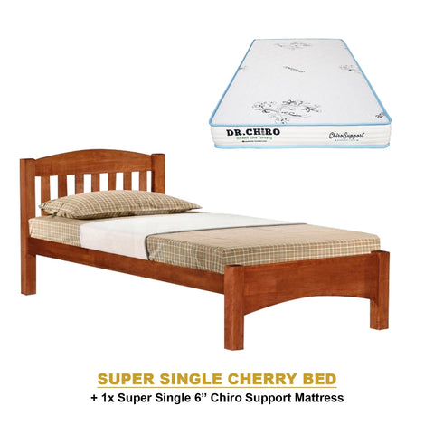 Image of Zelan Pull-Out Bed Single, Super Single Solid Rubberwood Bed Frame w/ Mattress Option