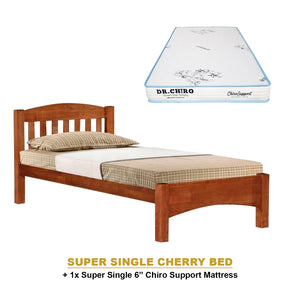 Zelan Pull-Out Bed Single, Super Single Solid Rubberwood Bed Frame w/ Mattress Option