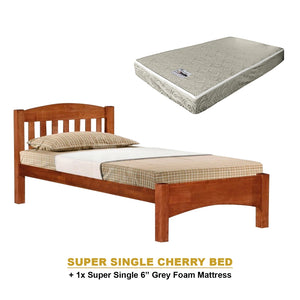 Zelan Pull-Out Bed Single, Super Single Solid Rubberwood Bed Frame w/ Mattress Option