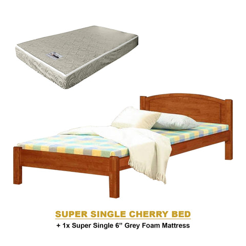 Image of Yanny Pull-Out Bed Single, Super Single Solid Rubberwood Bed Frame w/ Mattress Option