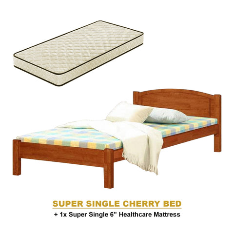 Image of Yanny Pull-Out Bed Single, Super Single Solid Rubberwood Bed Frame w/ Mattress Option