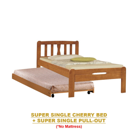 Image of Potty Pull-Out Bed Single/Super Single Solid Rubberwood BedFrame w/ Mattress Option