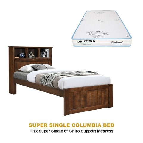 Image of Maria Pull-Out Bed Single, Super Single Solid Rubberwood Bed Frame w/ Mattress Option