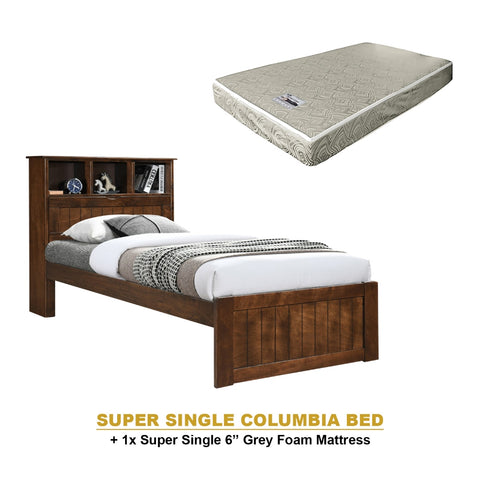 Image of Maria Pull-Out Bed Single, Super Single Solid Rubberwood Bed Frame w/ Mattress Option