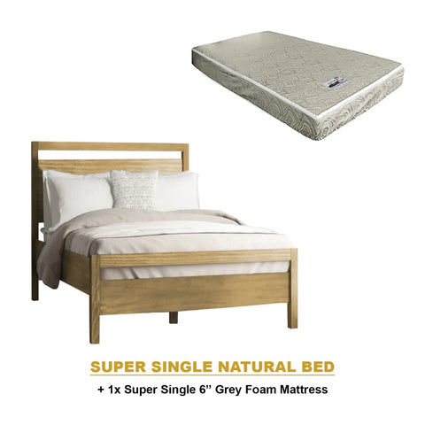 Image of Vinna Pull-Out Bed Single/Super Single Solid Rubberwood Bed Frame w/ Mattress Option