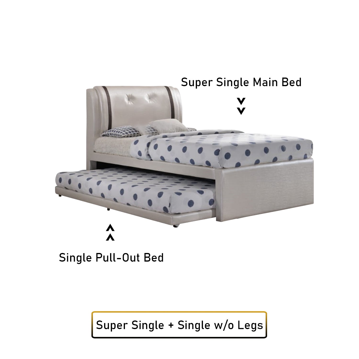 Amora Single and Super Single Pull Out Bed Frame with Mattress Bundle in 6 Colours