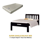 Potty Pull-Out Bed Single/Super Single Solid Rubberwood BedFrame w/ Mattress Option