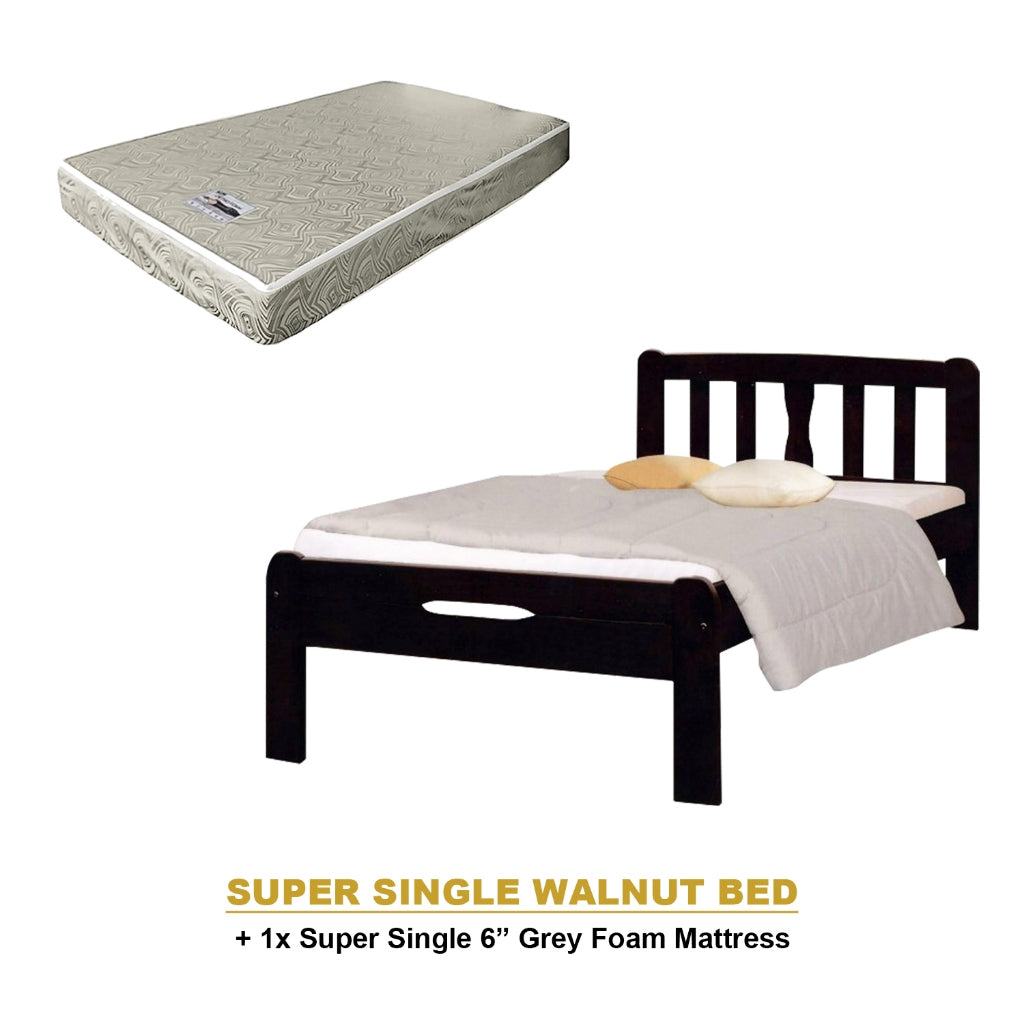Potty Pull-Out Bed Single/Super Single Solid Rubberwood BedFrame w/ Mattress Option