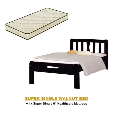 Image of Potty Pull-Out Bed Single/Super Single Solid Rubberwood BedFrame w/ Mattress Option