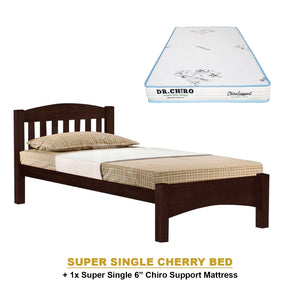 Zelan Pull-Out Bed Single, Super Single Solid Rubberwood Bed Frame w/ Mattress Option