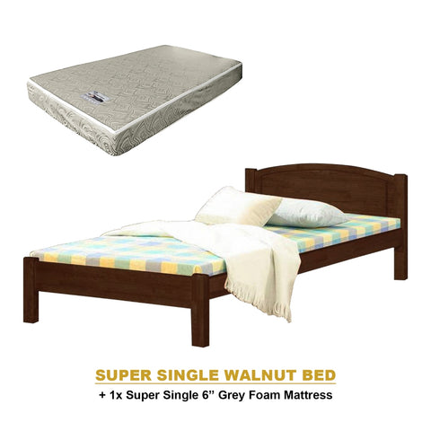 Image of Yanny Pull-Out Bed Single, Super Single Solid Rubberwood Bed Frame w/ Mattress Option