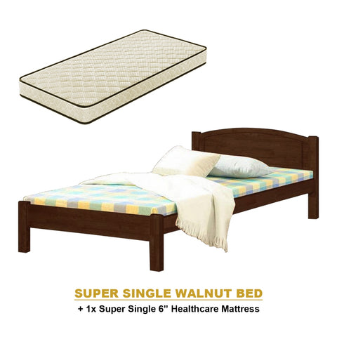 Image of Yanny Pull-Out Bed Single, Super Single Solid Rubberwood Bed Frame w/ Mattress Option