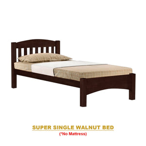 Zelan Pull-Out Bed Single, Super Single Solid Rubberwood Bed Frame w/ Mattress Option