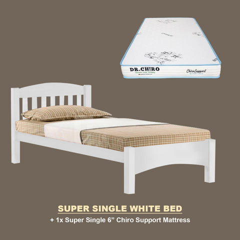 Image of Zelan Pull-Out Bed Single, Super Single Solid Rubberwood Bed Frame w/ Mattress Option