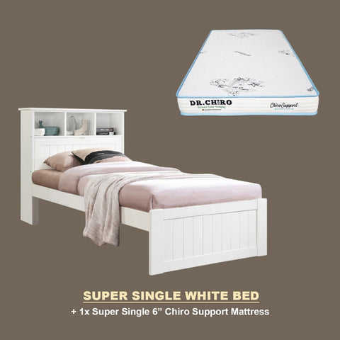 Image of Maria Pull-Out Bed Single, Super Single Solid Rubberwood Bed Frame w/ Mattress Option