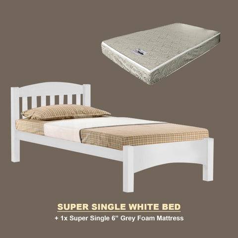 Image of Zelan Pull-Out Bed Single, Super Single Solid Rubberwood Bed Frame w/ Mattress Option