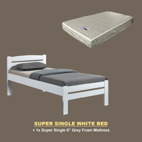 Image of Margy Single Size Solid Rubberwood Bed Frame Flat Plywood Base with Pull-out Bed w/ Mattress Option