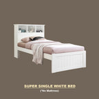 Maria Pull-Out Bed Single, Super Single Solid Rubberwood Bed Frame w/ Mattress Option
