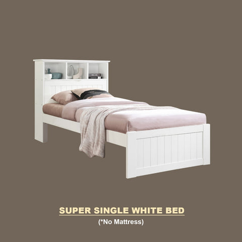 Image of Maria Pull-Out Bed Single, Super Single Solid Rubberwood Bed Frame w/ Mattress Option