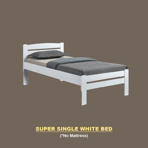 Margy Single Size Solid Rubberwood Bed Frame Flat Plywood Base with Pull-out Bed w/ Mattress Option