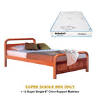 Nimfa Pull-Out Bed Single/Super Single Solid Rubberwood BedFrame w/ Mattress Option