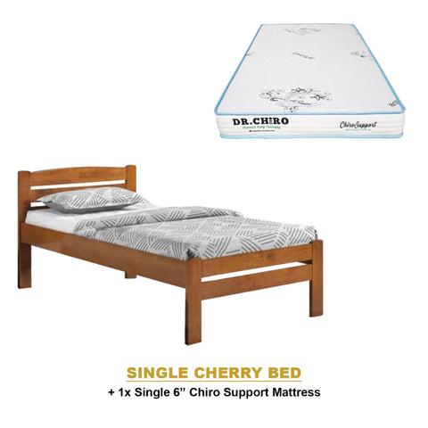 Image of Margy Single Size Solid Rubberwood Bed Frame Flat Plywood Base with Pull-out Bed w/ Mattress Option