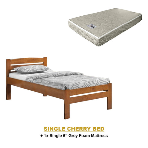 Image of Margy Single Size Solid Rubberwood Bed Frame Flat Plywood Base with Pull-out Bed w/ Mattress Option