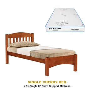 Zelan Pull-Out Bed Single, Super Single Solid Rubberwood Bed Frame w/ Mattress Option