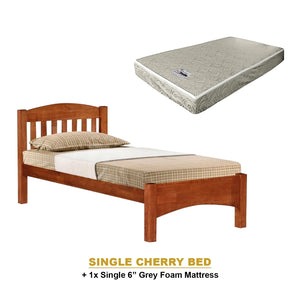 Zelan Pull-Out Bed Single, Super Single Solid Rubberwood Bed Frame w/ Mattress Option