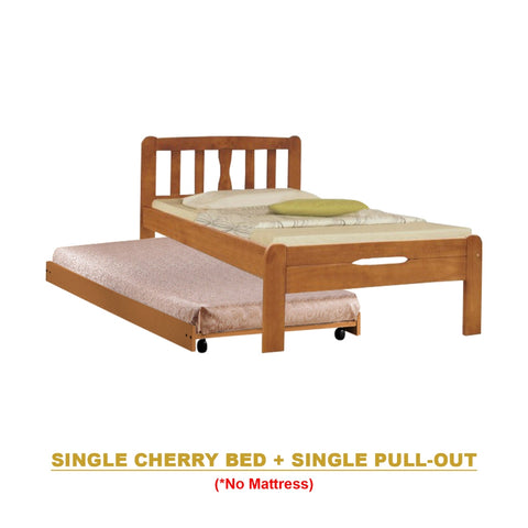 Image of Potty Pull-Out Bed Single/Super Single Solid Rubberwood BedFrame w/ Mattress Option