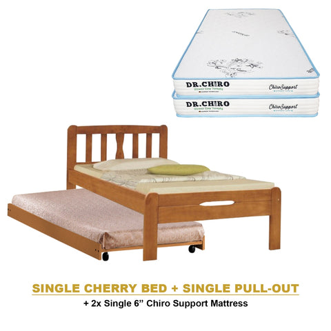 Image of Potty Pull-Out Bed Single/Super Single Solid Rubberwood BedFrame w/ Mattress Option