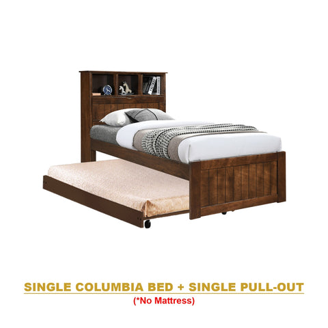 Image of Maria Pull-Out Bed Single, Super Single Solid Rubberwood Bed Frame w/ Mattress Option