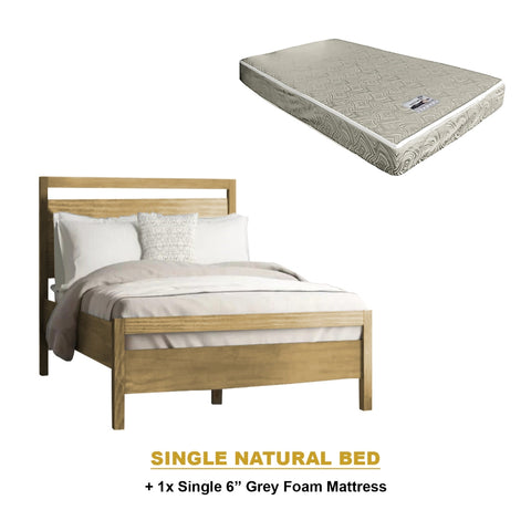 Image of Vinna Pull-Out Bed Single/Super Single Solid Rubberwood Bed Frame w/ Mattress Option