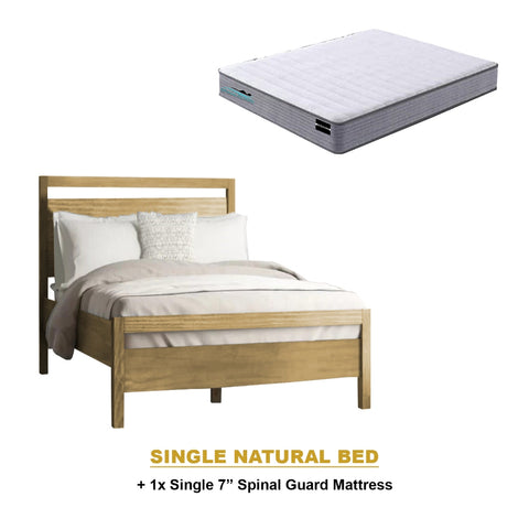 Image of Vinna Pull-Out Bed Single/Super Single Solid Rubberwood Bed Frame w/ Mattress Option