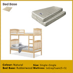Lincy Single  Bunk Bed Double Decker Bed Frame Solid Rubberwood