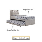 Amora Single and Super Single Pull Out Bed Frame with Mattress Bundle in 6 Colours
