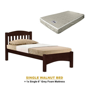 Zelan Pull-Out Bed Single, Super Single Solid Rubberwood Bed Frame w/ Mattress Option