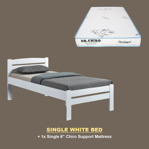 Image of Margy Single Size Solid Rubberwood Bed Frame Flat Plywood Base with Pull-out Bed w/ Mattress Option