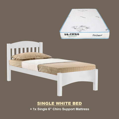 Image of Zelan Pull-Out Bed Single, Super Single Solid Rubberwood Bed Frame w/ Mattress Option