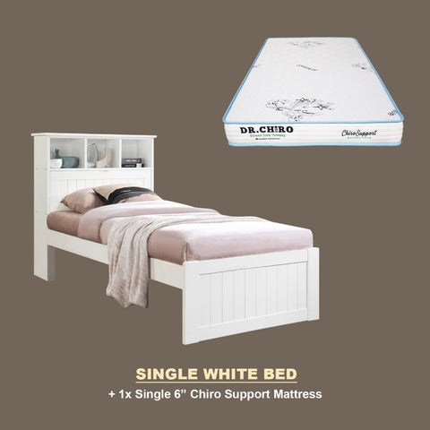 Image of Maria Pull-Out Bed Single, Super Single Solid Rubberwood Bed Frame w/ Mattress Option