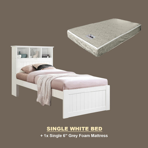 Image of Maria Pull-Out Bed Single, Super Single Solid Rubberwood Bed Frame w/ Mattress Option