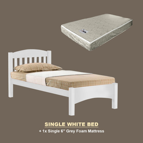 Image of Zelan Pull-Out Bed Single, Super Single Solid Rubberwood Bed Frame w/ Mattress Option