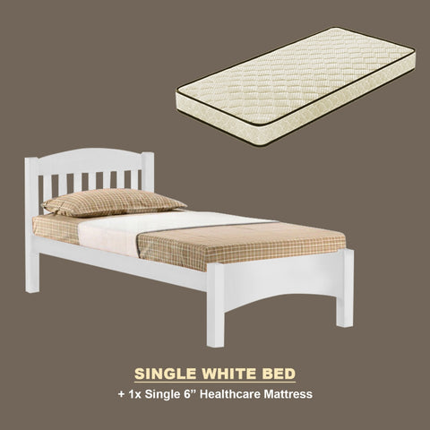 Image of Zelan Pull-Out Bed Single, Super Single Solid Rubberwood Bed Frame w/ Mattress Option