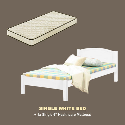 Image of Yanny Pull-Out Bed Single, Super Single Solid Rubberwood Bed Frame w/ Mattress Option