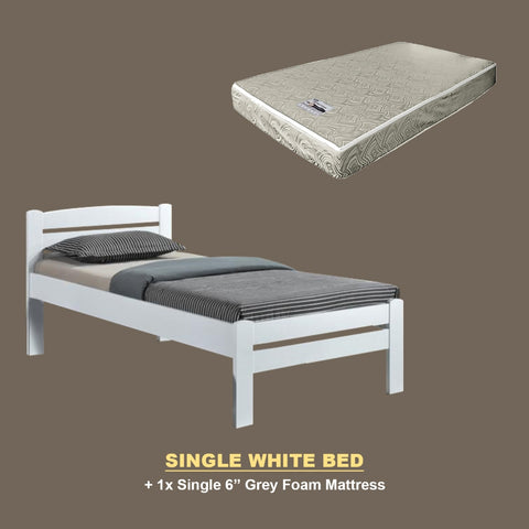 Image of Margy Single Size Solid Rubberwood Bed Frame Flat Plywood Base with Pull-out Bed w/ Mattress Option