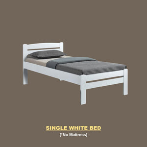 Margy Single Size Solid Rubberwood Bed Frame Flat Plywood Base with Pull-out Bed w/ Mattress Option