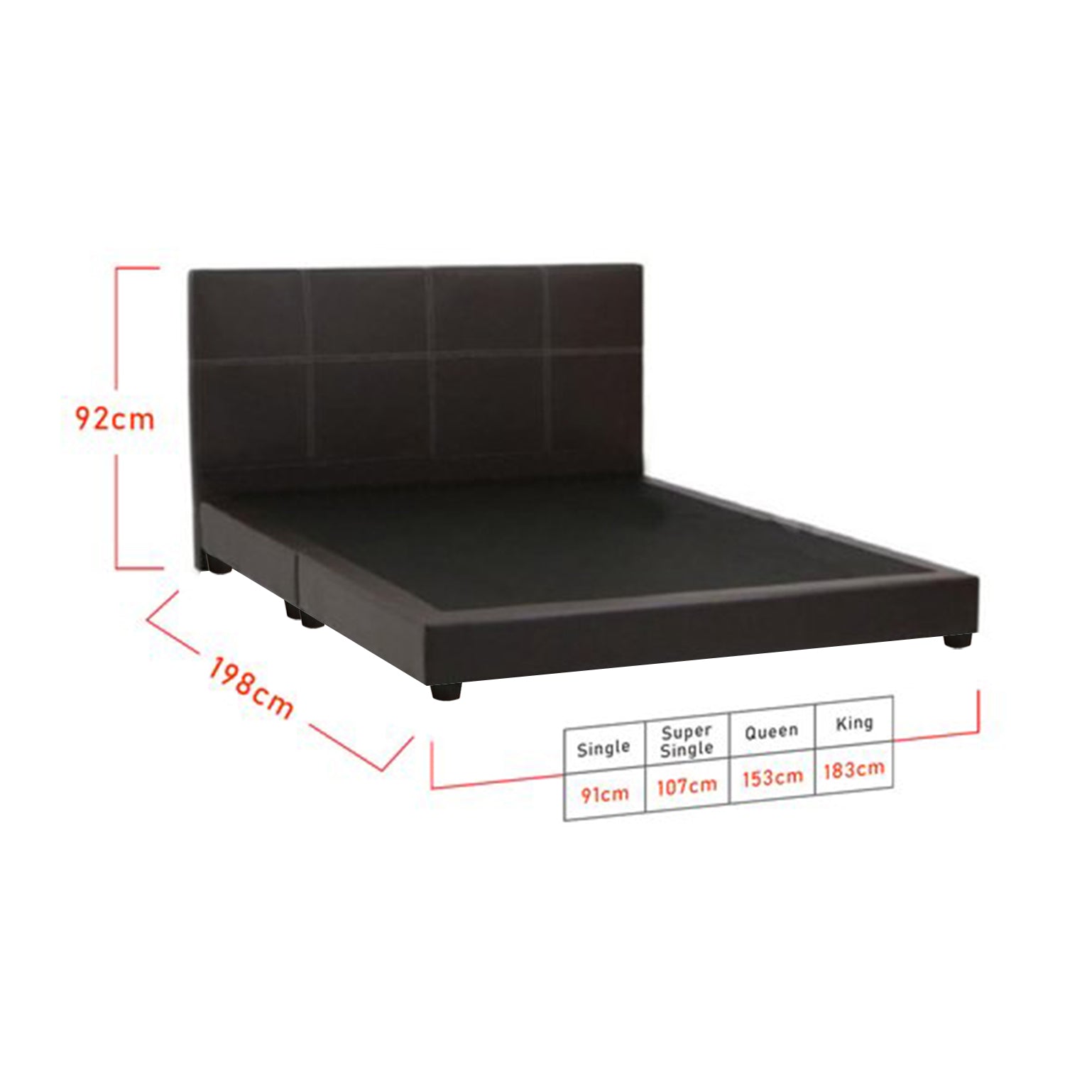 Sabrina Bed Frame + 6 inch HD Foam Mattress In Single, Super Single, Queen, and King Size