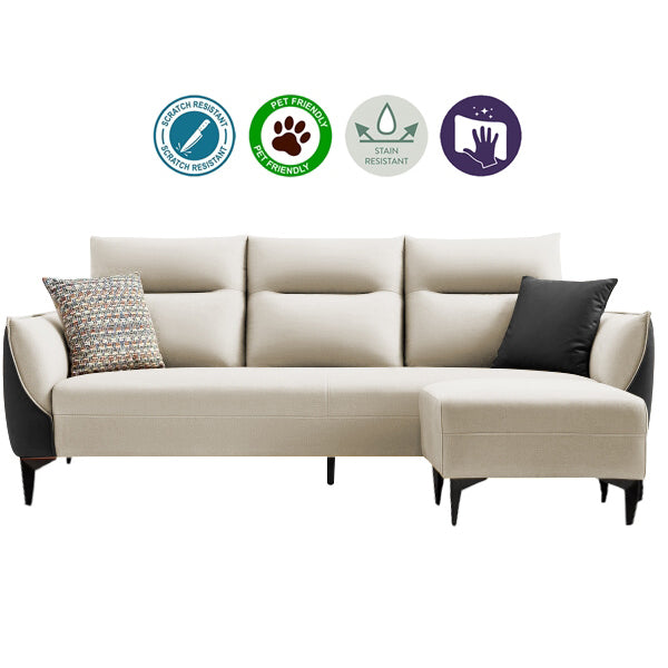 Saffy Fabric 3-Seater / 4-Seater Sofa with Ottoman w/ Pet-Friendly Option