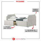 Pesano Faux leather Black Drawer Bed Frame with 2 Drawers w/ Mattress Option
