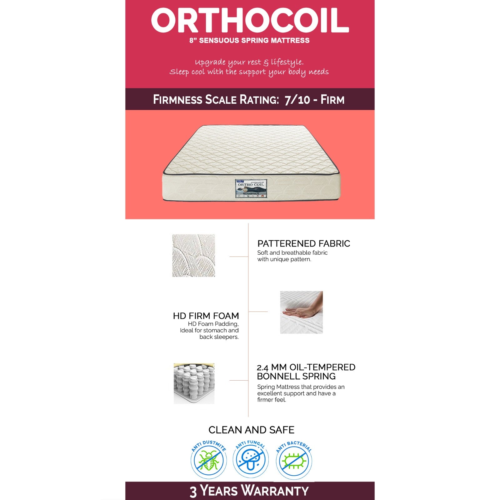 Fisla Solid Rubberwood Bed Frame Flat Plywood Base with Pull-out Bed in Single Mahogany Color w/ Mattress Option